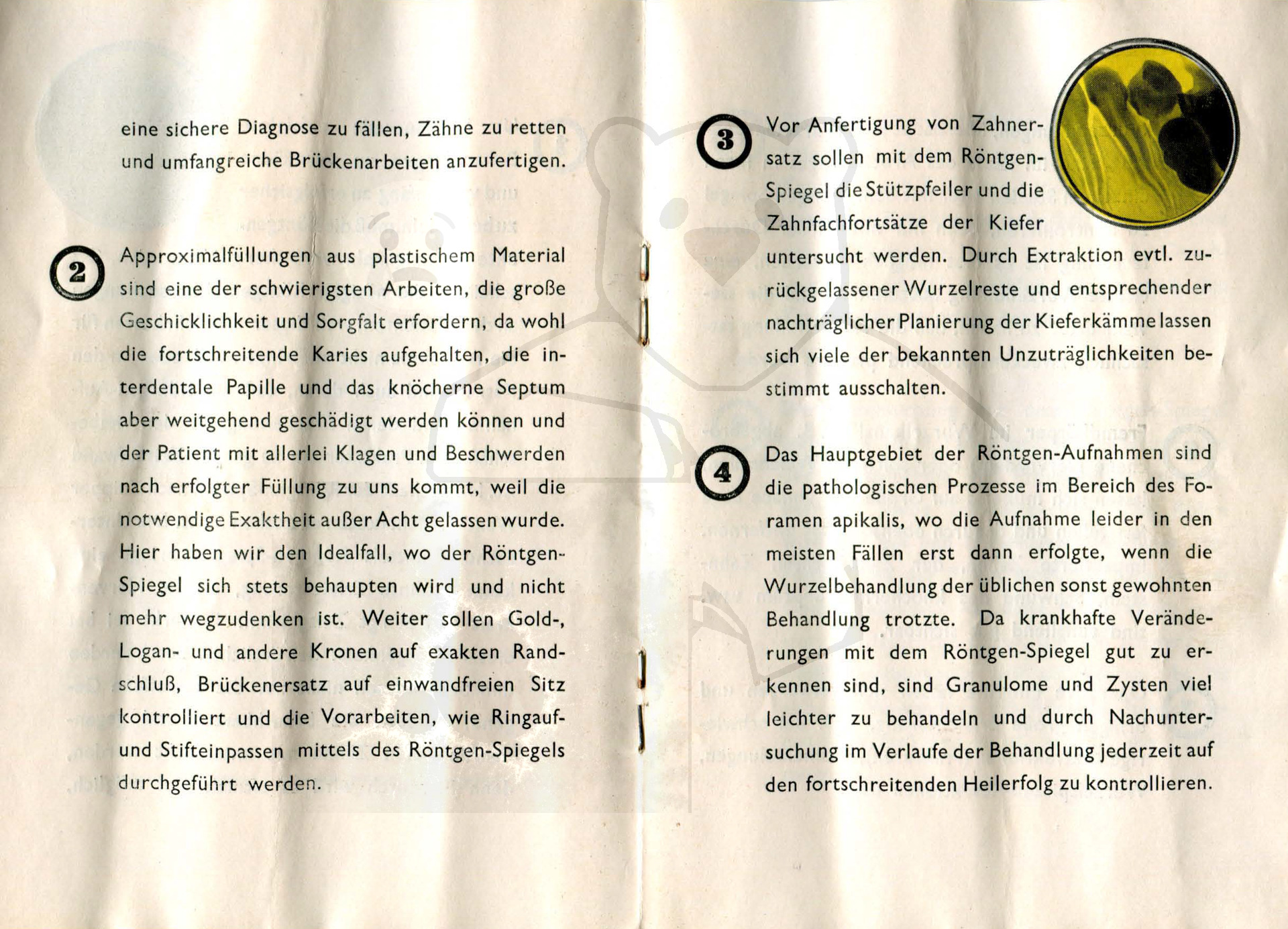 Röntgenspiegel nach Zeipper, Mitte der 1930'er Jahre - Anleitung, Seite 4 - 5